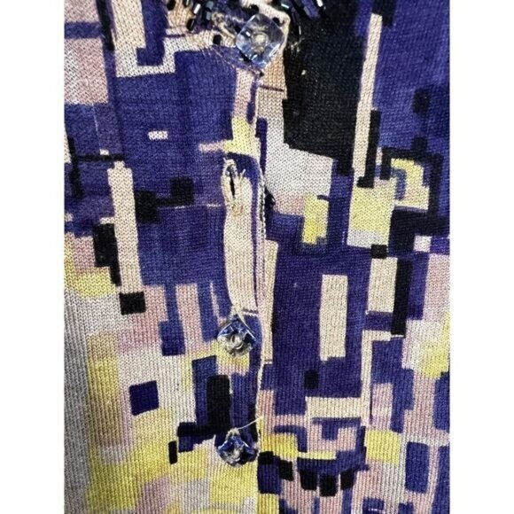 Charlotte V Neck Crop Pullover Printed Long Sleeves Shirt Small - Picture 6 of 6